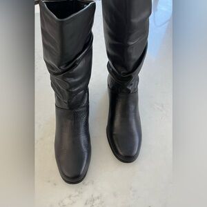 New Leather St. John Slouch Black Boots